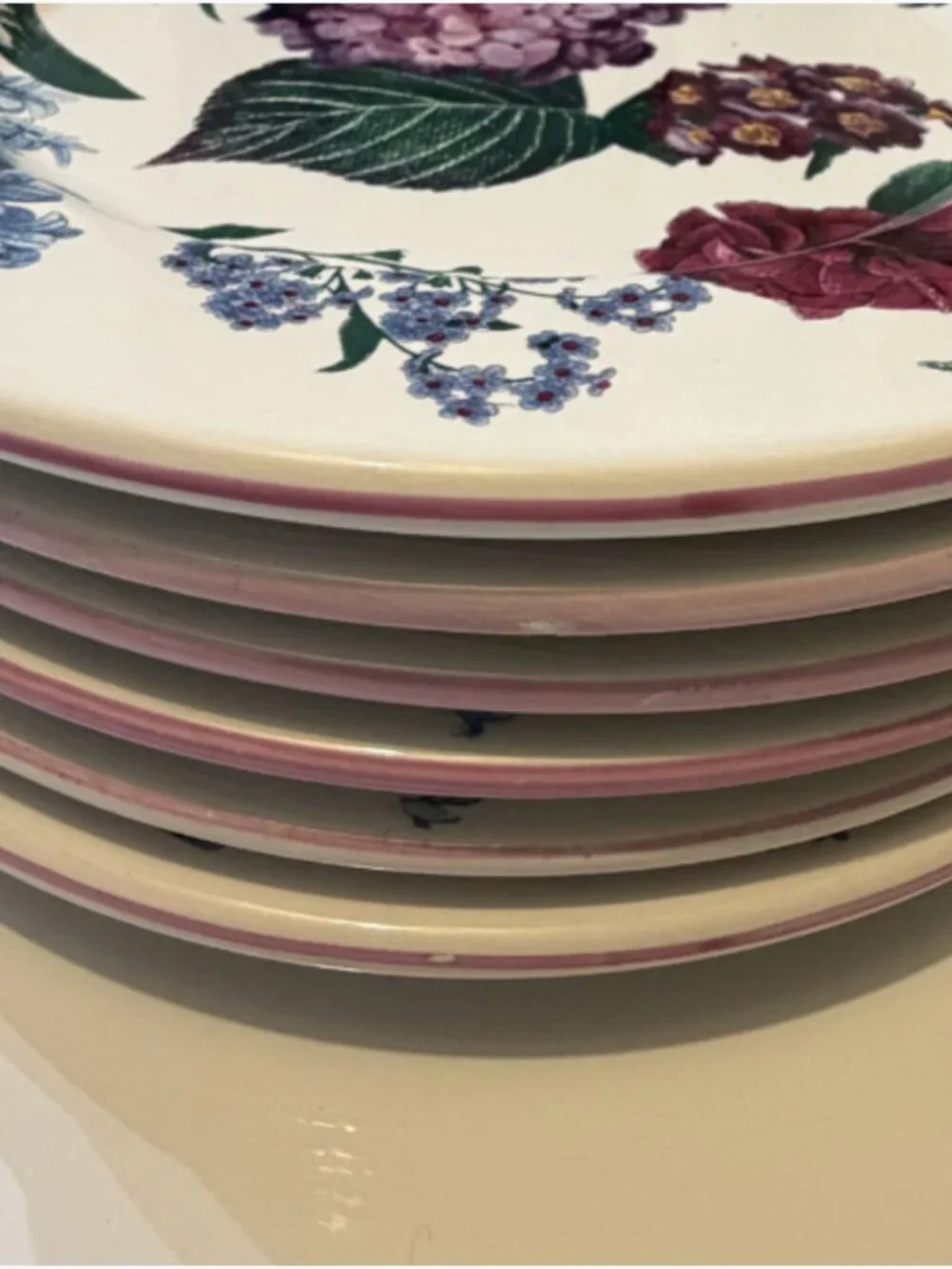 Williams Sonoma RB Bernarda Portugal Floral Salad Plates Hydrangea Set of 6 VTG